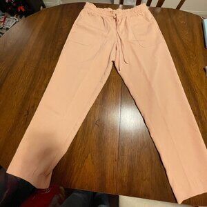 Apricot Elastic-Waist tie up Pants